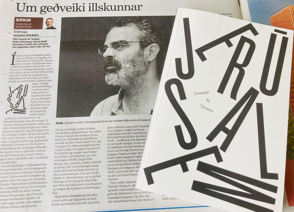 ⭐️⭐️⭐️⭐️✨ í Morgunblaðinu!

Jerúsalem eftir Goncalo M. Tavares

<Verulegur fengur að fá þetta áhrifaríka verk á íslensku>