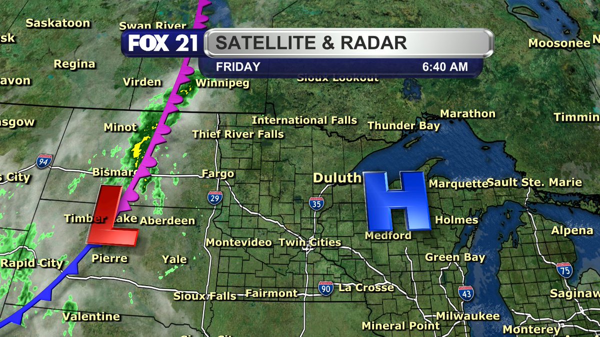 KenSlama's tweet photo. #grandmasmarathon weekend has arrived and high pressure will keep the weather dry and calm long enough for the big race.  The front will move in tomorrow evening bringing spotty showers and isolated storms through Sunday. #mnwx #Duluth https://t.co/NhgVjG11Fm