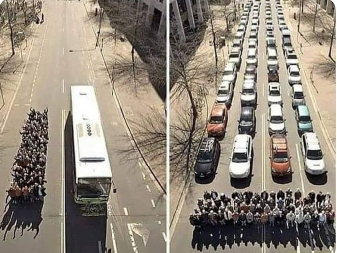 cpasr_pscivilin's tweet image. Why we should use public  transportation.
69 people in one bus vs 69 people in 60 cars
#avoidtraffic