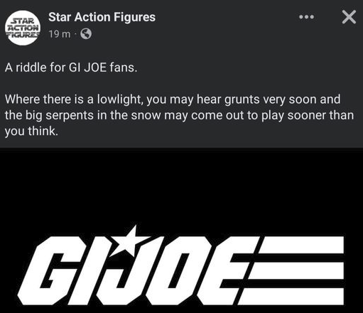 Next Wednesday maybe...
Look forward to seeing the Snow Serpent, certainly top 5 of the original figures for me.
#GIJoe #GIJoeClassified #YoJoeJune
