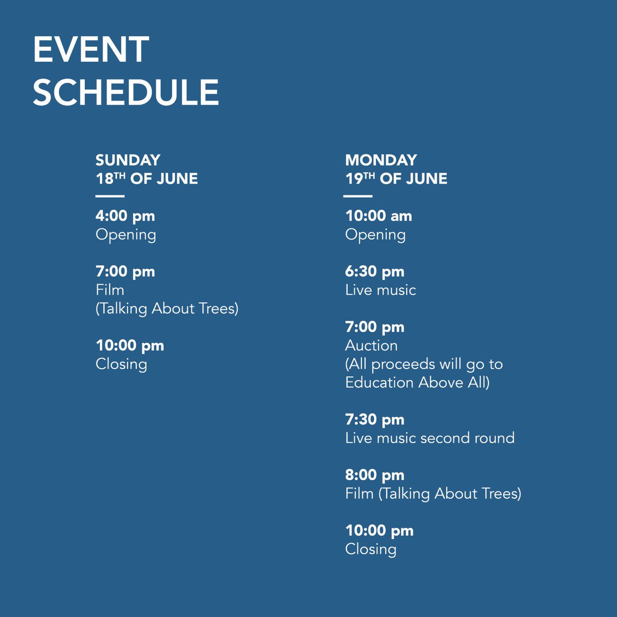 الليلة السودانية بفندق The Ned #Doha مزاد خيري يعود ريعه صالح السودان عن طريق مؤسسة التعليم فوق الجميع. 
الليلة بتنظيم الحوش غاليري و صندوق دعم الفنانيين السودانيين 
Sudanartistfund.com