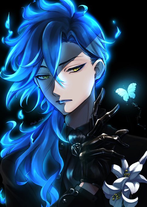 「blue eyeshadow blue fire」 illustration images(Latest)