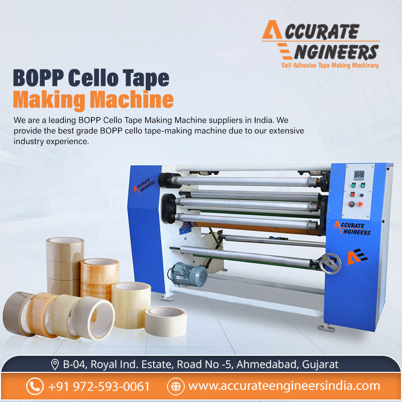 Get a premium quality #BOPPCelloTapeMakingMachine From the best company #AccurateEngineers. Our offered machine is created by our expert specialists utilizing excellent components with cutting-edge technology at our production facility to ensure optimum.
https://t.co/OnTpES2tve https://t.co/v0jrtKMlEj