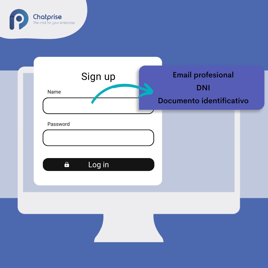 chatprise's tweet photo. Login solo por email profesional, DNI u otro documento identificador. 

❌ NUNCA te pediremos el número de teléfono móvil  ❌

#Chatprise #ComunicaciónInterna #SeguridadDeDatos #ProtecciónDeDatos #chatcorporativo https://t.co/a8wXf8gAh5