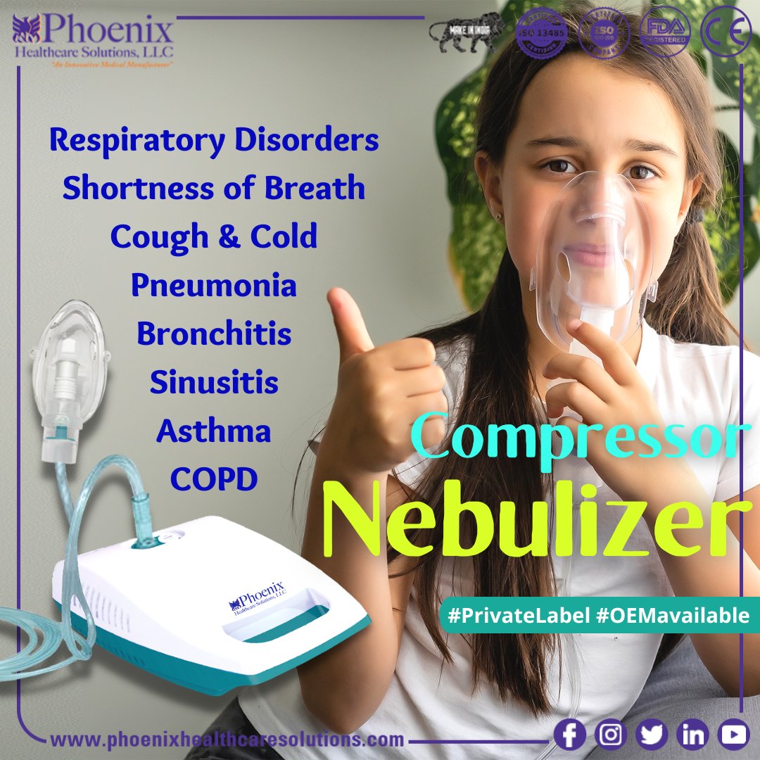 phoenixhealthcaresolutions.com/compressor-neb…
#Nebulizer #Nebulizers #meshnebulizer #compressornebulizer #portablenebulizer #asthma #copd #shortnessofbreath #chestpain #wheezing #asthmaproblems #healthylifestyle #medicaldevice #breathingproblems #pediatrics #sickbaby #covid #breatheeasily