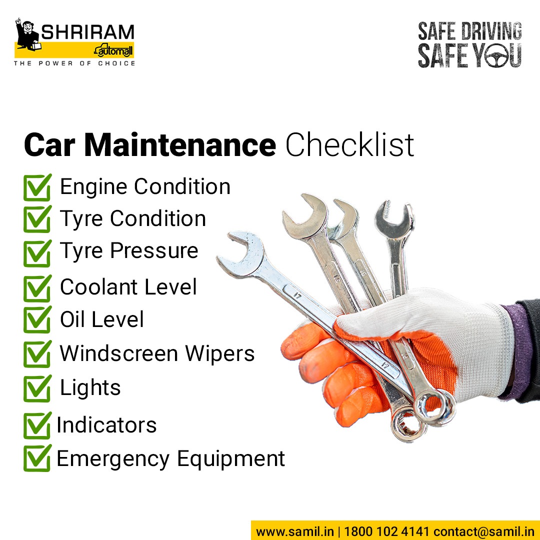 ShriramAutomall's tweet photo. It is highly important for any driver to check their maintenance before starting a long road trip. Properly checking engine condition, tyre condition, coolant level, oil level, lights, indicators, etc., beforehand for a safer driving experience.

#SafeDriving #SafeYou https://t.co/traGNJoZTg