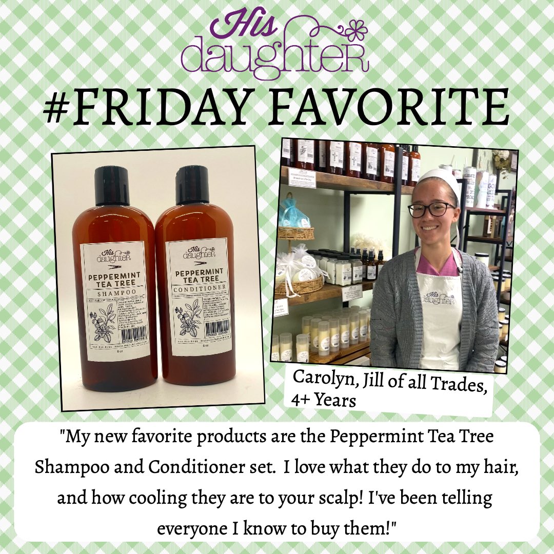 🎉 Happy Friday! 🎉

#hisdaughtershop #middlefieldohio #shoplocal #visitgeaugacounty #fridayfavorites #friday #peppermint #teatree #naturalshampoo