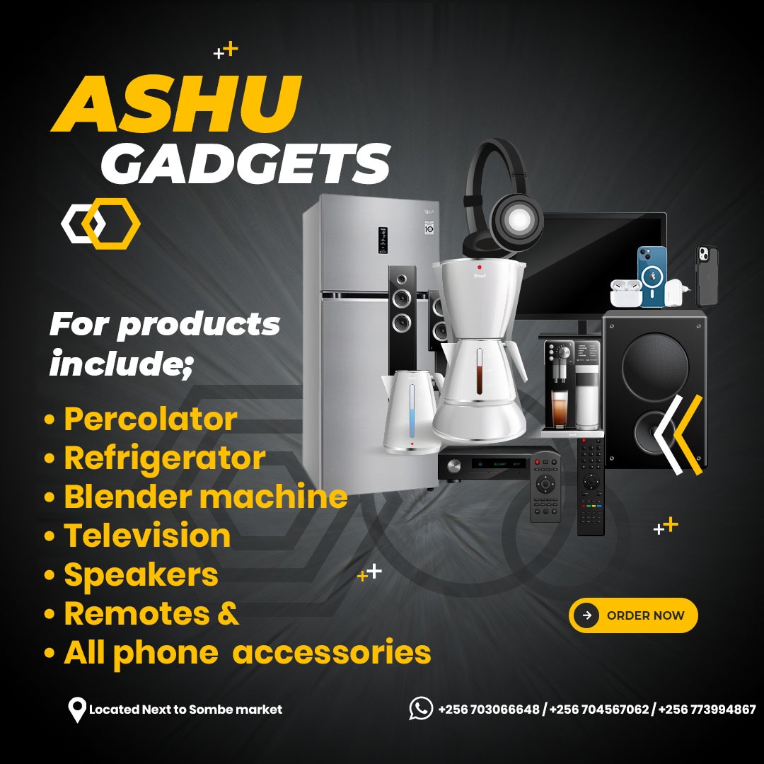 My favourite gadgets and electronics shop @Ashu_gadgets 

Location: Mukono next to Sombe supermarket 📱🔌

For deliveries call: 0704567062

#ashugadgets