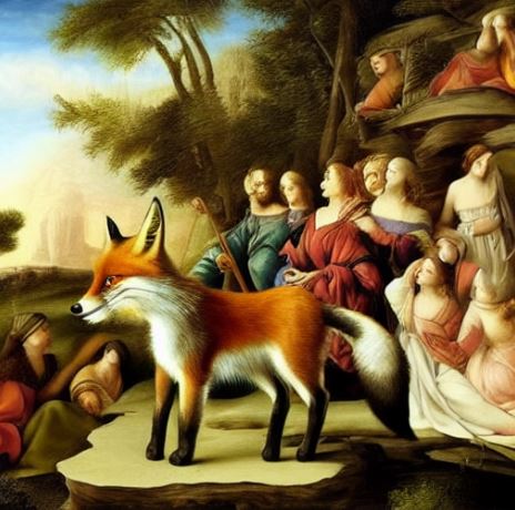 Renaissance animal paintings from ScribbleDiffusion