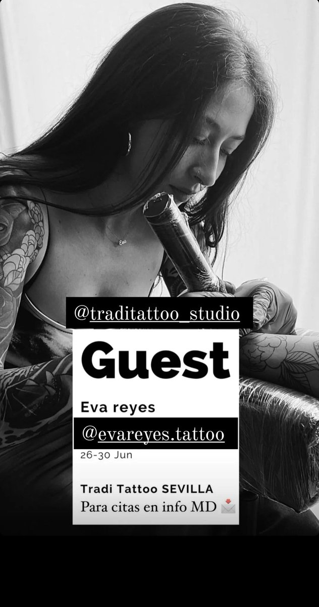 ManuelCamachoD's tweet photo. 🔥Aquí, @evafdezr, estará tatuando en el estudio de Sevilla 'Tradi Tattoo' (Calle León XIII, 24) del 26 al 30 de junio.🔥 

📢Aún tiene la agenda abierta!

Os dejo su perfil de Instagram: https://t.co/448xrN7Q06

Gracias, gente!! ✌️✌️🫡 https://t.co/ZJd9jyPpYj