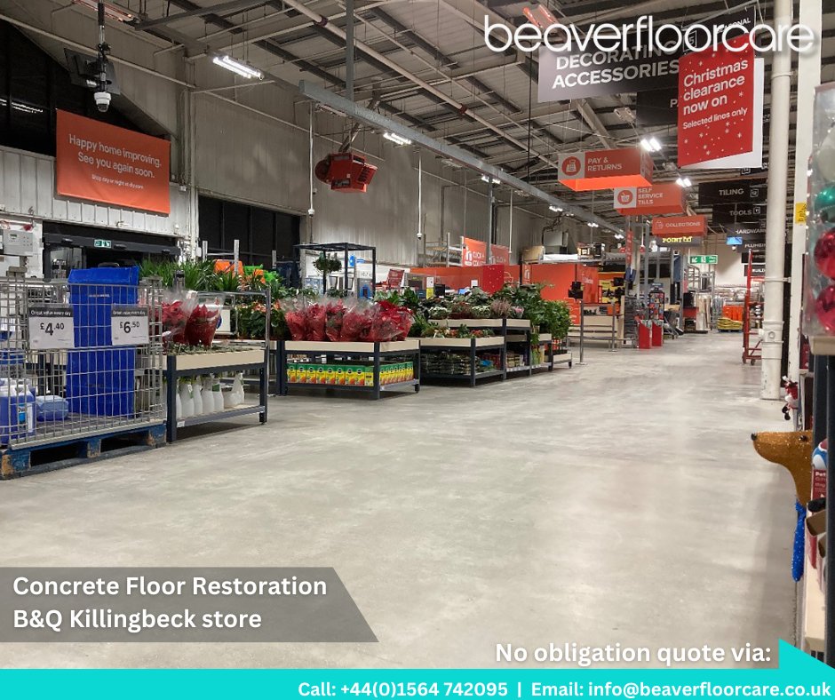 beaverfloorcare's tweet image. Exciting work by our crew at B&amp;amp;Q Killingbeck store! 🙌 We removed the damaged floor -ground, prepared, primed and cleaned before applying #DrSchutz PU UV Sealant for lasting durability. 
Smiles 😊 and applause 👏🏻 earned from store management!
 
#BeaverFloorcare #FloorRestoration