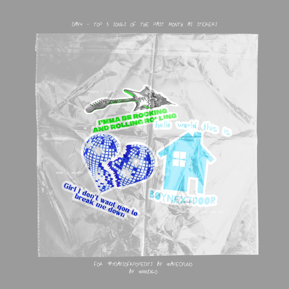 10INDIGO's tweet image. #7DaysOfKpopEdits by @avecyuno 
4/7: Top 3 songs of the past month as stickers (BOY VER.) 🏠🎸💔

🔗 #보이넥스트도어 #BOYNEXTDOOR #WOODZ #우즈 #조승연 #TAEYONG #이태용 #태용