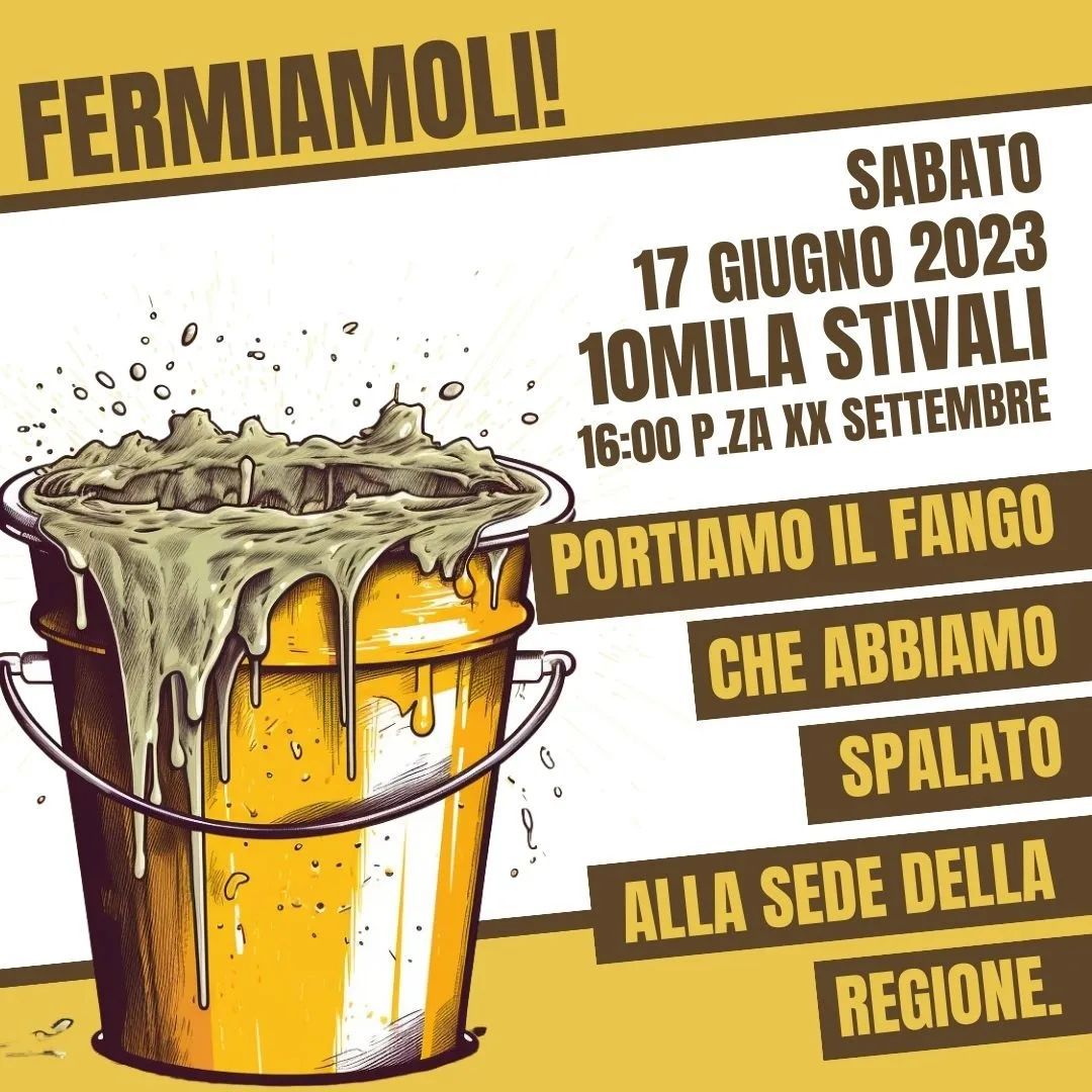 Ad un mese dall'alluvione che ha devastato i territori dell'Emilia-Romagna, è stata organizzata per domani, sabato 17 giugno, una grande marcia popolare a Bologna, per riunirci in quantɜ più possibili e richiedere alle istituzioni un cambiamento nella gestione del territorio. 1/8