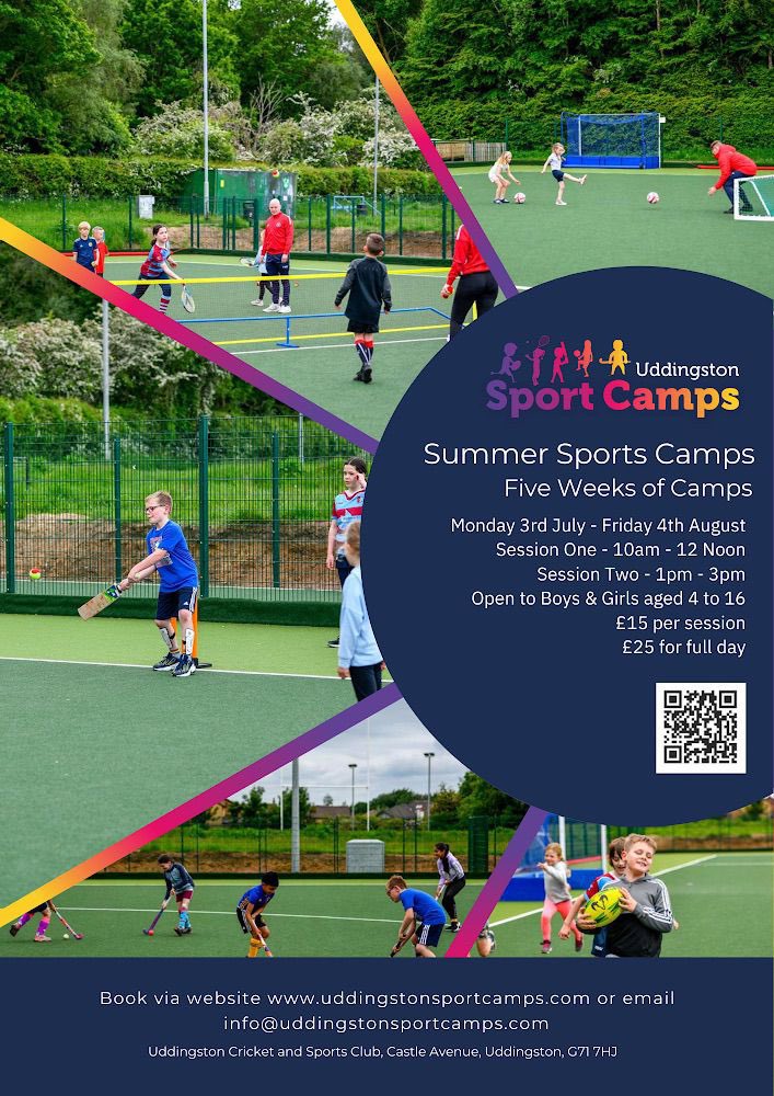 📣 Five Weeks of Multi Sport Camps are Open!!!

We are very excited 🥳.

We only have a few weeks until the first week of Summer Sport camps .

You can try: 
🏑 Hockey
🏉 Rugby
🏏 Cricket
🎾 Tennis
⚽️ Football

(Pt 1/2)