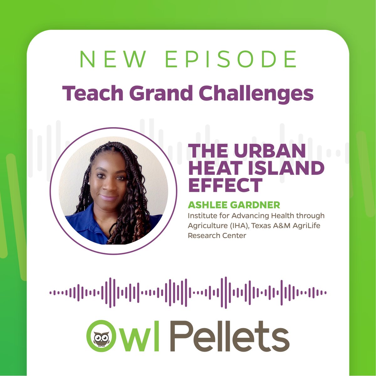 OwlPelletsForAg's tweet photo. 🌎 New Teach Grand Challenges episode! Former Texas agriculture teacher Ashlee Gardner discusses what an urban heat island is and how we can work together to reduce temperatures.
- 
🎧 Episode here: https://t.co/j04htRdvV7 
📚 Projects and Resources here: https://t.co/AXaoOVfBLR https://t.co/UnXt57ZeLm