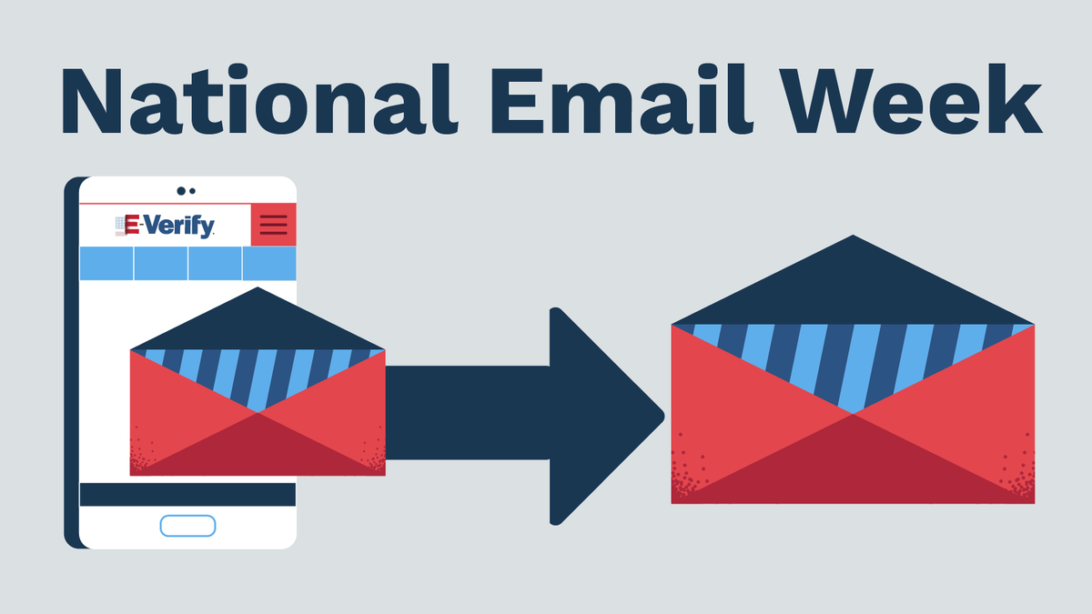 EVerify's tweet photo. #DYK if an employeeโs email address is entered when their #EVerify case is created, we will automatically send an email notification to that employee if their case receives an interim mismatch? To learn more, visit: https://t.co/obrBvhSm2w #NationalEmailWeek https://t.co/nUrf09E0g8