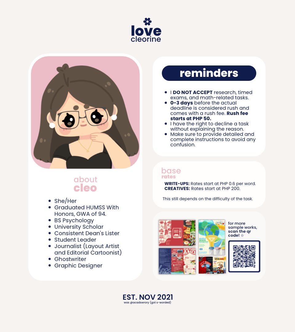 lovecleorine's tweet photo. ｡ ˚◞♡ I hope the world always treats you well. I’m proud of you. 

Hi there, It’s Cleo! Welcome to my space. Read the attached sheet below to know more. Supporting your mental health and heartbreak, always. 🌷

🧾 feedback: #CleoThankies 
📨 slots update: #CleoConquers https://t.co/m4kUGtkAvI