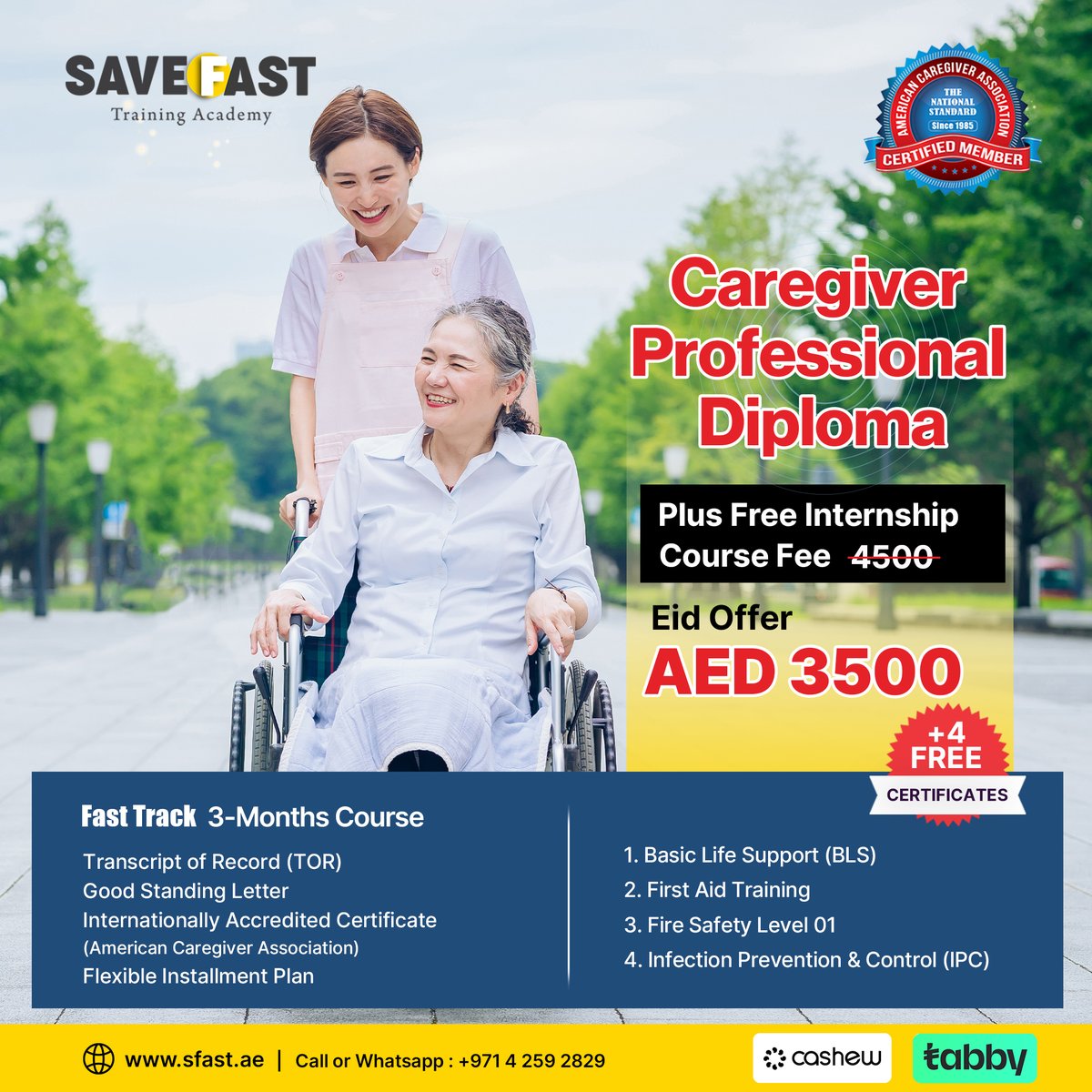 save_fast's tweet photo. Enroll in our Caregiver Professional Diploma today and embark on a fulfilling journey of compassion, growth, and meaningful connections!
Register Now
Call or WhatsApp: +9714 259 2829
https://t.co/CNGTup1725
#caregiver #caregiversupport #caregivercourse #caregiverlife https://t.co/mM5rUY8P4L
