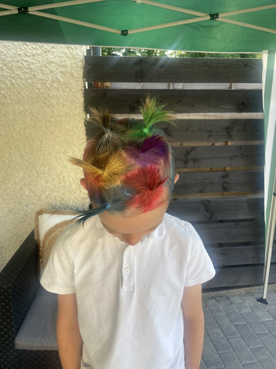 Claire Preston (@gogglesprogsmum) on Twitter photo Lelands crazy hair day <a href="/AnnickPS/">Annick PS & EYC</a> hair to match his wee personality colourful and bright 🌈 Lelands crazy hair day <a href="/AnnickPS/">Annick PS & EYC</a> hair to match his wee personality colourful and bright 🌈