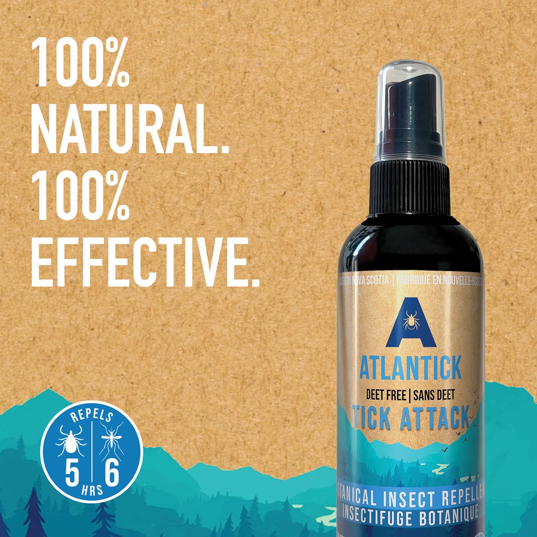 Meet our Tick Attack Botanical Insect Repellent™. One of our most popular products, our spray is: 🌱100% natural 🫧Non-toxic 🌲Eco-friendly ✅ Long lasting (5 hrs tick protection, 6 hrs against mosquitos) 🧪 Registered as a pesticide by Health Canada