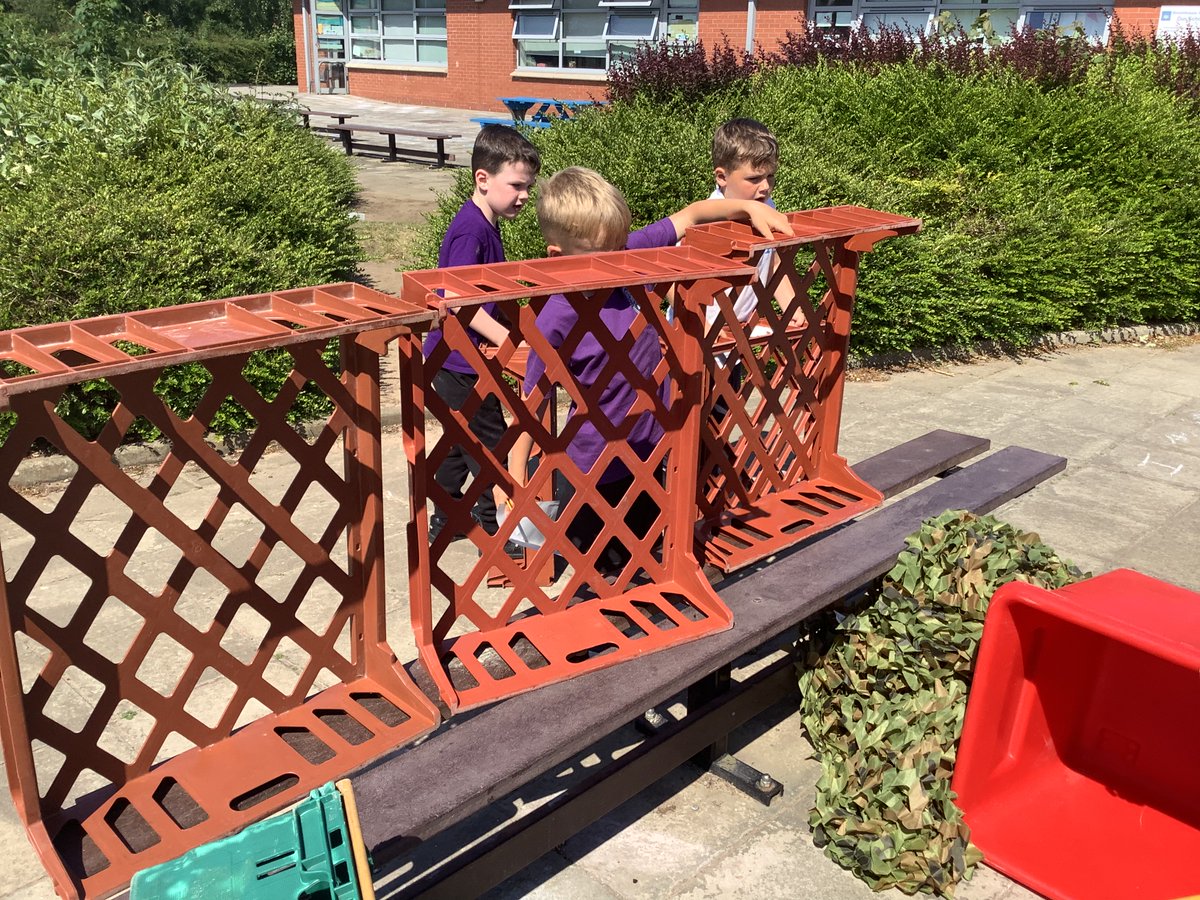 Friday fun in P1!
B &amp; B creating some inspiring dance routines
I with her reconstruction of Craigie Farms play area
E,L&amp;S building a camp in the sun
O,O&amp;R displaying great team work to build their fort