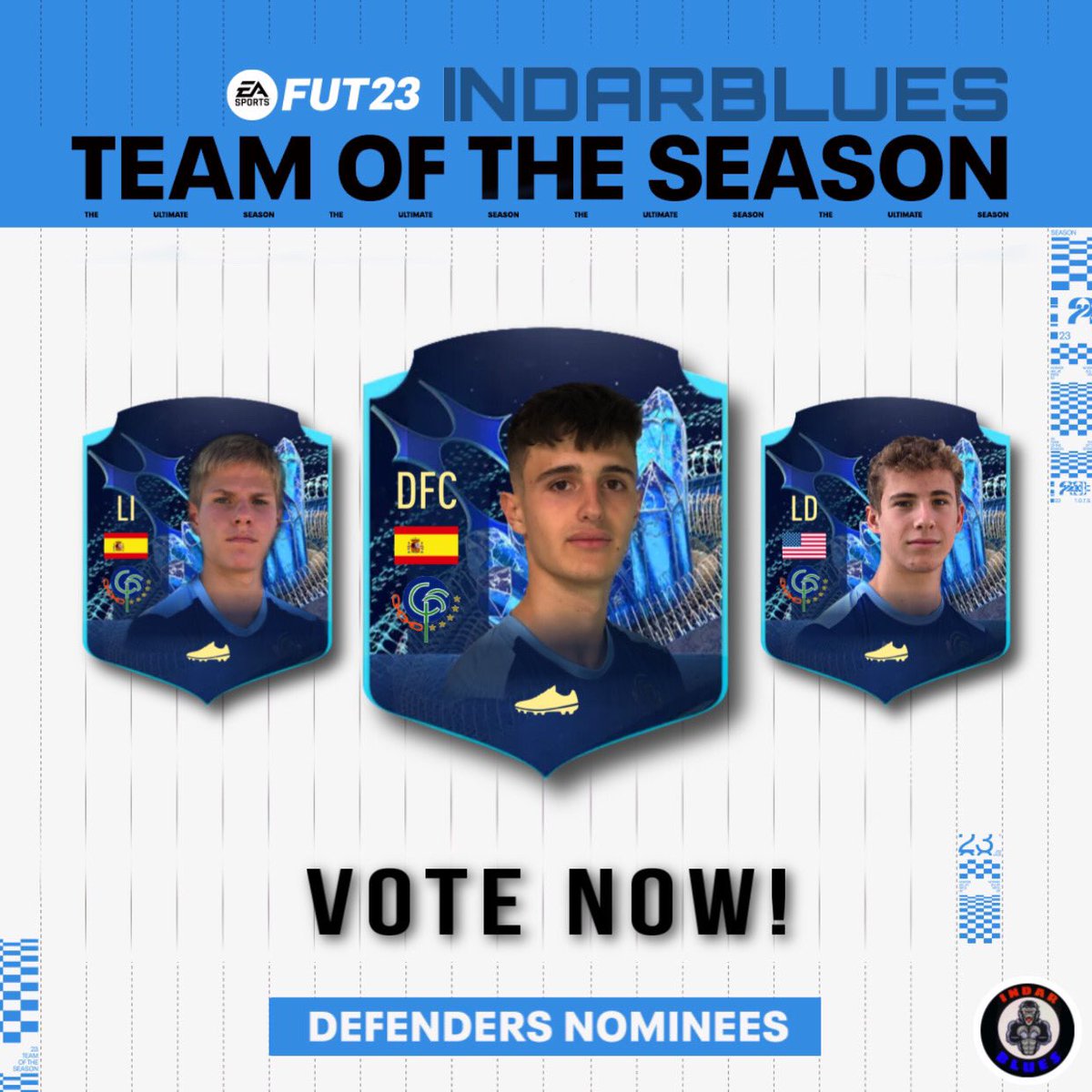 indarblues's tweet photo. HA TERMINADO LA TEMPORADA Y AHORA TOCA ELEGIR QUIÉN HAN SIDO LOS MEJORES‼️‼️‼️

HOY COMENZAMOS CON LOS DEFENSAS🧱
(Votar en este enlace: https://t.co/CvdHtkxSrO) https://t.co/IDgVWj9u8Q