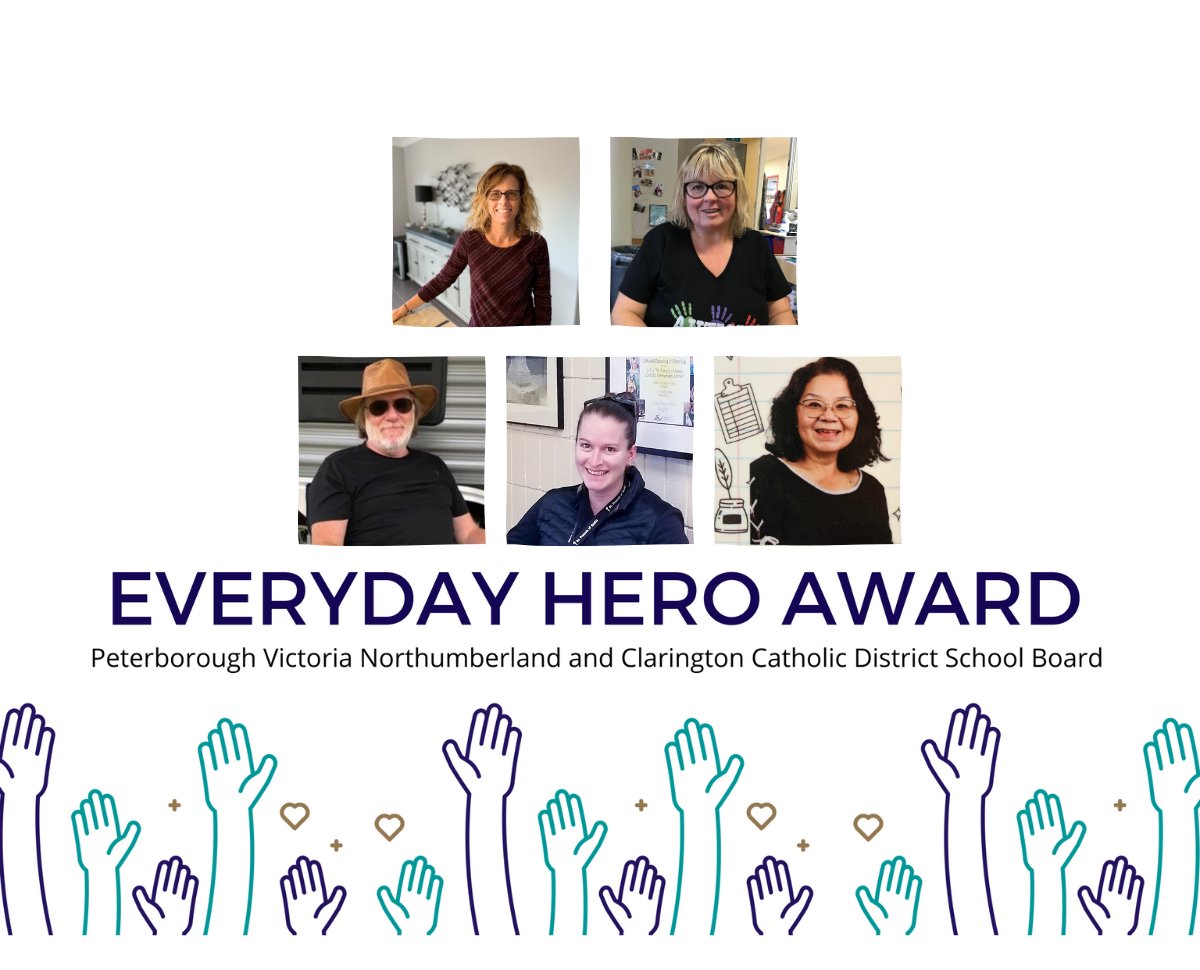 We are honoured to present this week's Everyday Heroes. 🙌 

An Everyday Hero is a caring adult, an empathetic colleague, somebody who simply makes going to work each day worthwhile.  

Meet our #EverydayHeroes, Anita, Michelle, Kim, Doug, and Naomi!

pvnccdsb.on.ca/everydayhero-w…