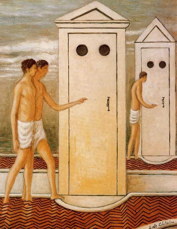 GIORGIO DE CHIRICO, 

🎨 'Booths'.

 #metaphysicalart #chirico