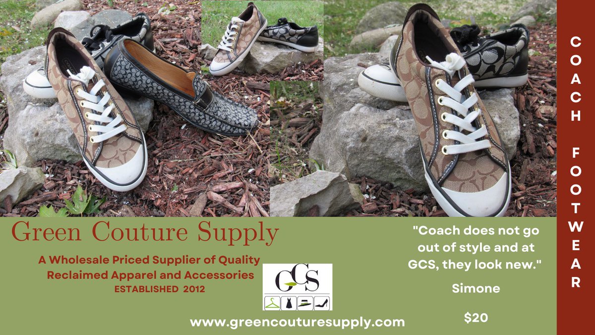 SimoneLightfoot's tweet photo. @GCSSupply THE COACH BRAND IS STILL STRONG AND HIGH QUALITY.....
Like new Coach footwear flows quite regularly through the GCS supply chain.....$20
--
#GreenCoutureSupply #CircularFashion #UsedClothes #Resale #EnvironmentalJustice #ClimateJustice #Thrifting #DrinkingWater https://t.co/WdEG4EEP2C