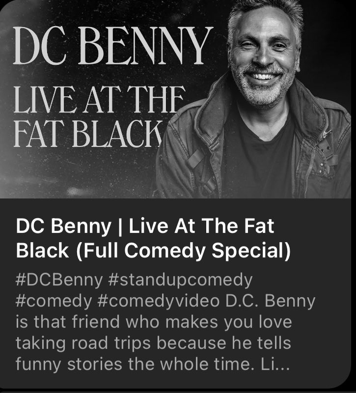 One of the funniest guys I used to get the pleasure to hang with. @dcbenny new special just dropped on YouTube. Go watch it and then thank me!