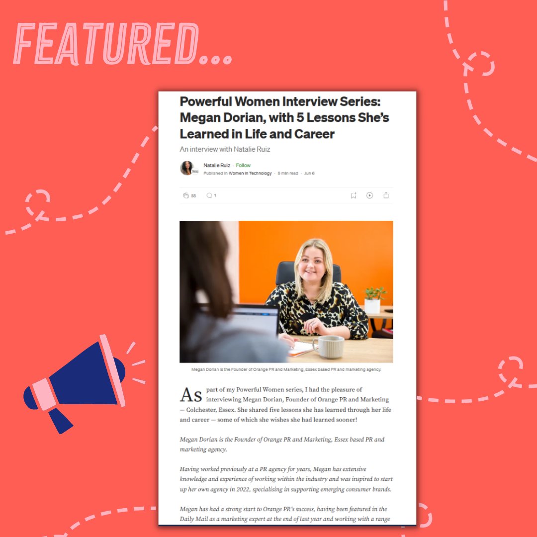 Our Founder, Megan, was interviewed by Medium for its’ Powerful Women Interview Series ⭐Megan discusses a range of topics surrounding her life and career in PR and Marketing. Read the full article here: medium.com/womenintechnol…