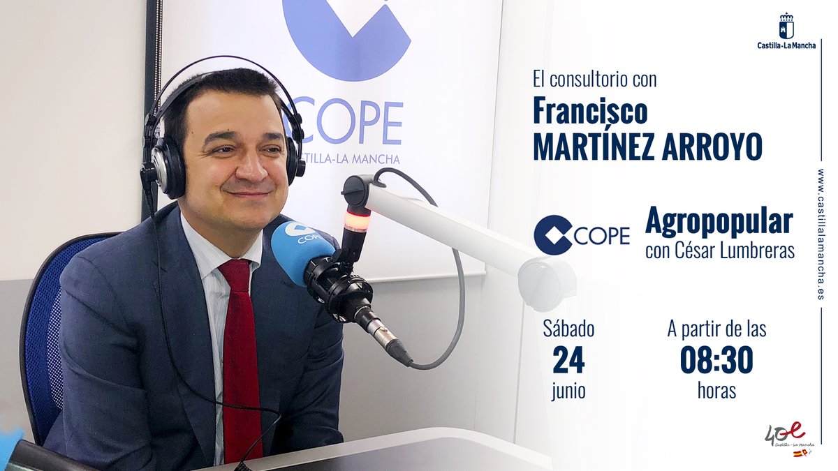 📻 A punto de empezar el programa @agropopular, de @COPE, con César Lumbreras, donde el consejero @fmartinezarroyo atiende esta semana El Consultorio. Escúchalo en directo 👇 cope.es/directos/net1