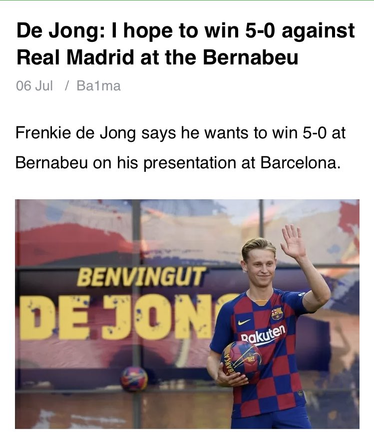 And then you have Barca players only thinking about Real Madrid on their first day at the club 💀