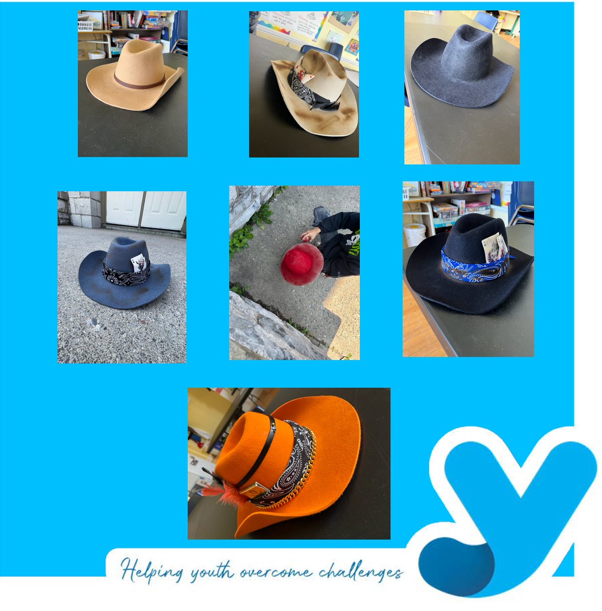 Check out the creativity from the students in SNAP.  Hats off to Jake Beatty, Hatter extraordinary, for providing this opportunity.  A special thanks to 
<a href="/LimestoneDSB/">Limestone District School Board</a> for supporting this initiative.  Wear these in good health as they were made with healing hands.  #ygk #hatters