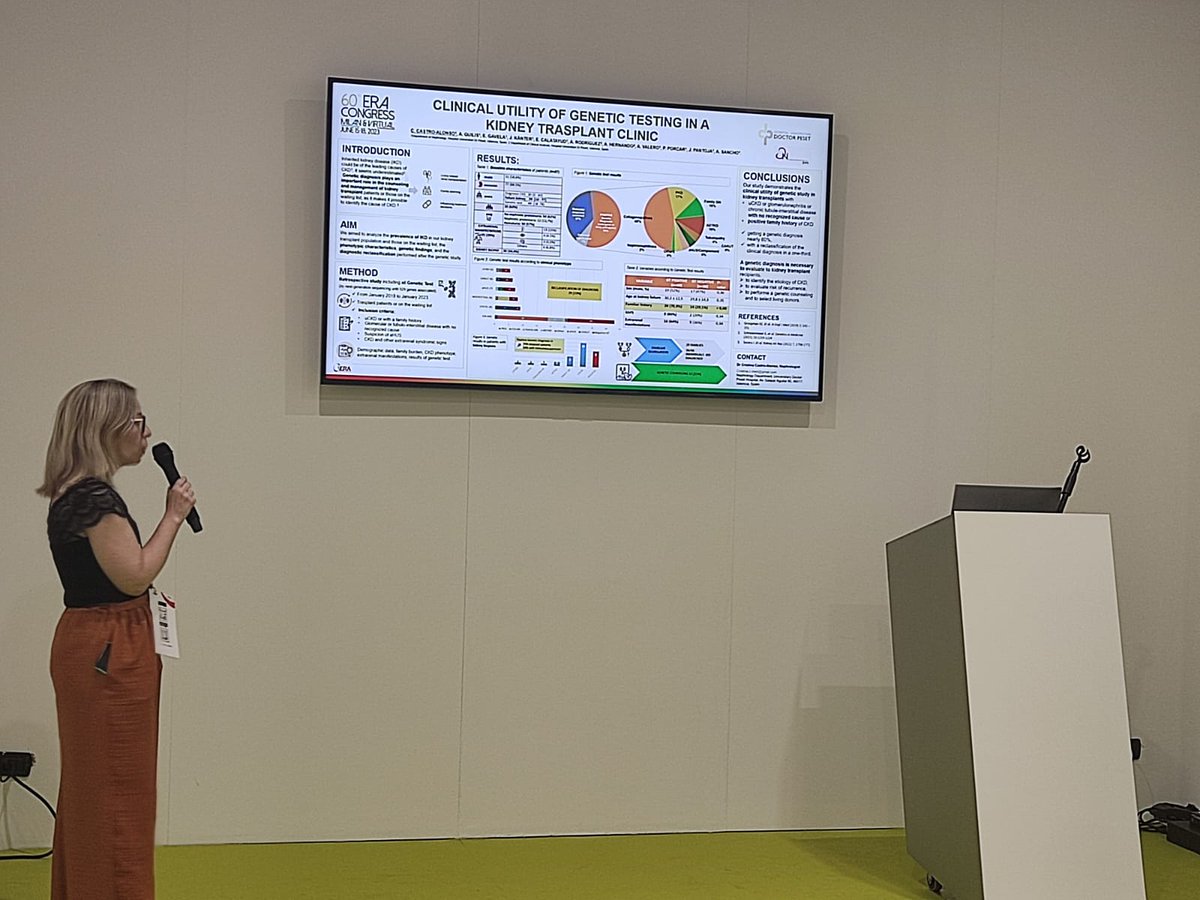 #ERA23 from @nefropeset presents our results about the utility of genetic testing in kidney transplant @SVNefro @SENefrologia @senjoven @SENTRAsplante