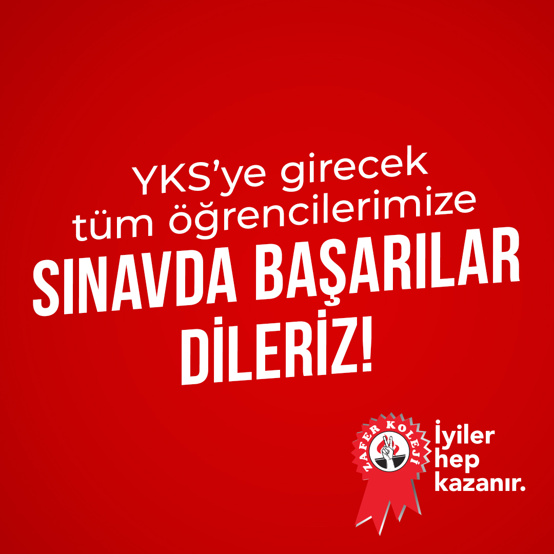 Hedeflerinize ve hayallerinize doğru attınız her güçlü adım, büyük bir başarı demek! Biz bu yolculukta sizlere daima destek olacağız.

Yarın YKS’ye sınava girecek tüm öğrencilerimize başarılar dileriz, zafer sizinle olsun!