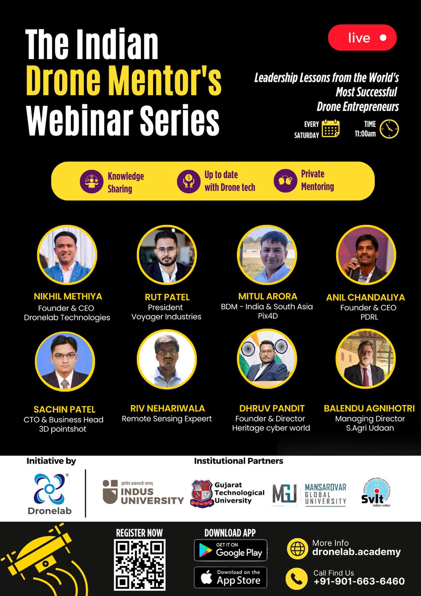 dronelabtech's tweet photo. Welcome to Dronelab Academy

✅ We are thrilled to have you join us Get ready for an engaging and insightful sessions with our expert speakers. 
 
Click and Register
Play store: https://t.co/U5Y9HEbXyf
Apple store: https://t.co/onWCQdLfXP https://t.co/N1qrC9pjr0