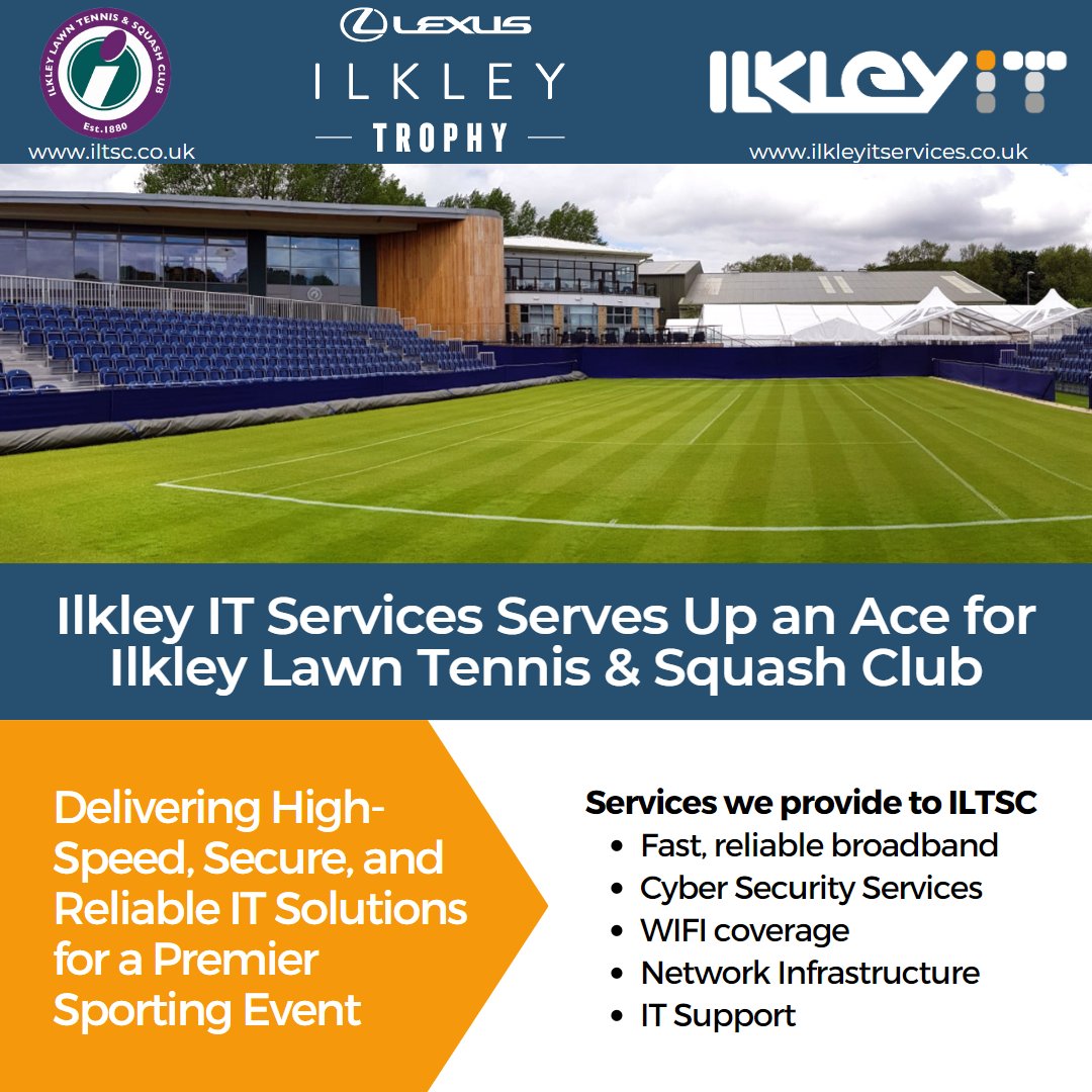 Are you excited about the #IlkleyTrophy <a href="/Ilkleytennis/">ILTSC</a> this weekend! Our team <a href="/IlkleyIT/">Ilkley IT Services</a> has ensured fast and secure WIFI and internet for the club. We're super proud to support the club and this great local event! 🎾 #SupportLocal #LocalBusinessLove #ilkley
