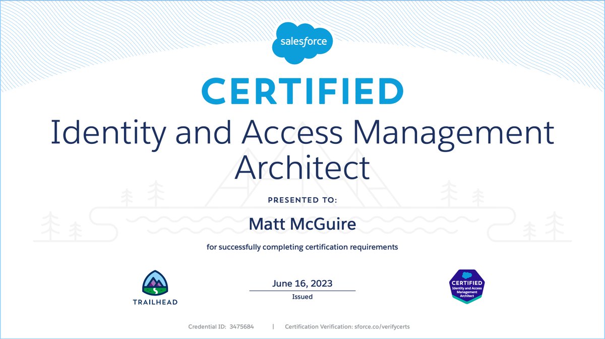 McGuireTO's tweet image. This exam is tricky as it tests knowledge &amp;amp; skills most people only use once or twice. Here&apos;s to no. 33!

#salesforcecertified #salesforcedeveloper #salesforcearchitect