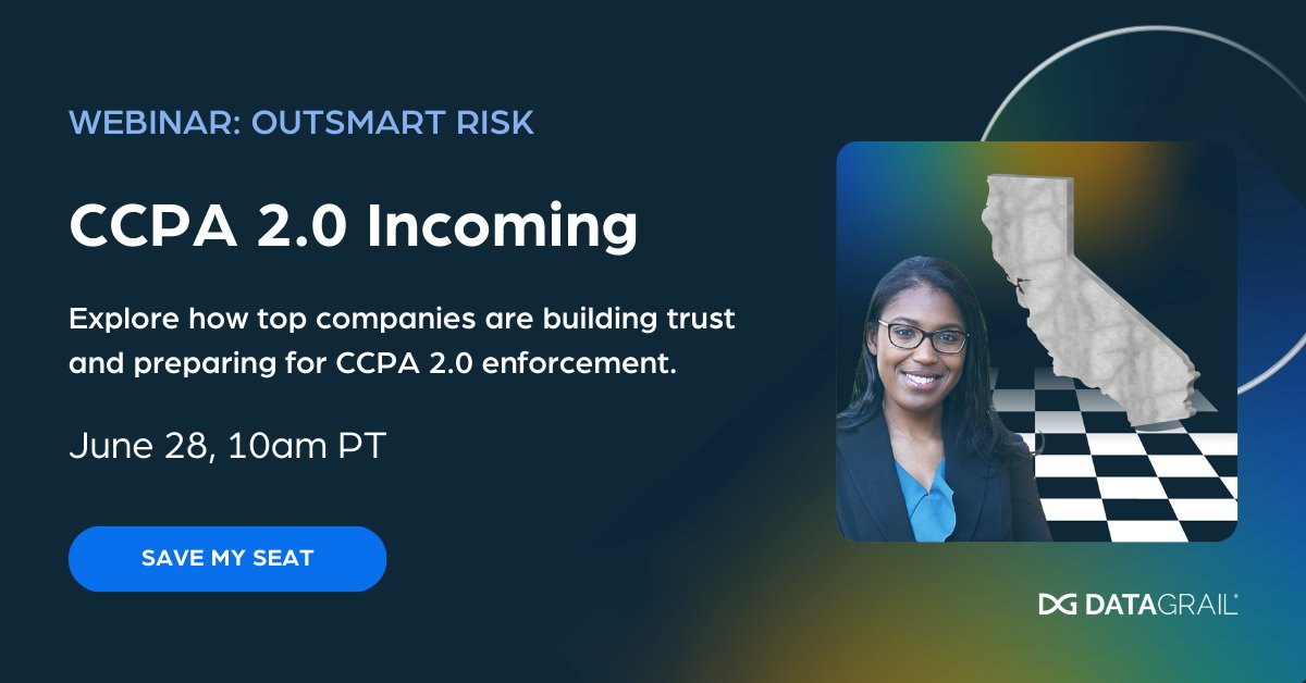 DataGrail's tweet photo. The July 1 enforcement date for CCPA 2.0 is getting closer. Don’t wait for risk to catch up.
Join us for Outsmart Risk to learn how top companies are preparing for CCPA 2.0 by going beyond compliance. https://t.co/X3p8tsH9KQ
#PrivacyPowered https://t.co/Hn3lQykD7u