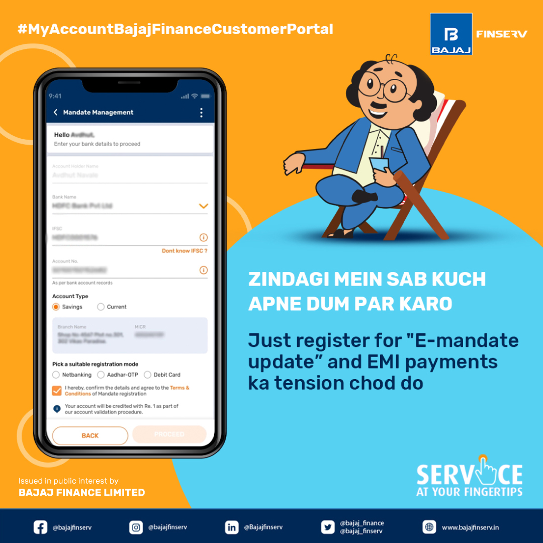Bajaj_Finance on Twitter "‘Emandate update’ A service by Bajaj