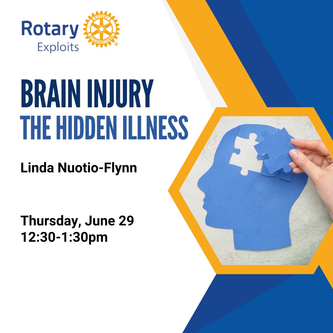 On Thursday, June 29 from 12:30-1:30pm, Linda Nuotio-Flynn will join us and speak about Brain Injury: The Hidden Illness.