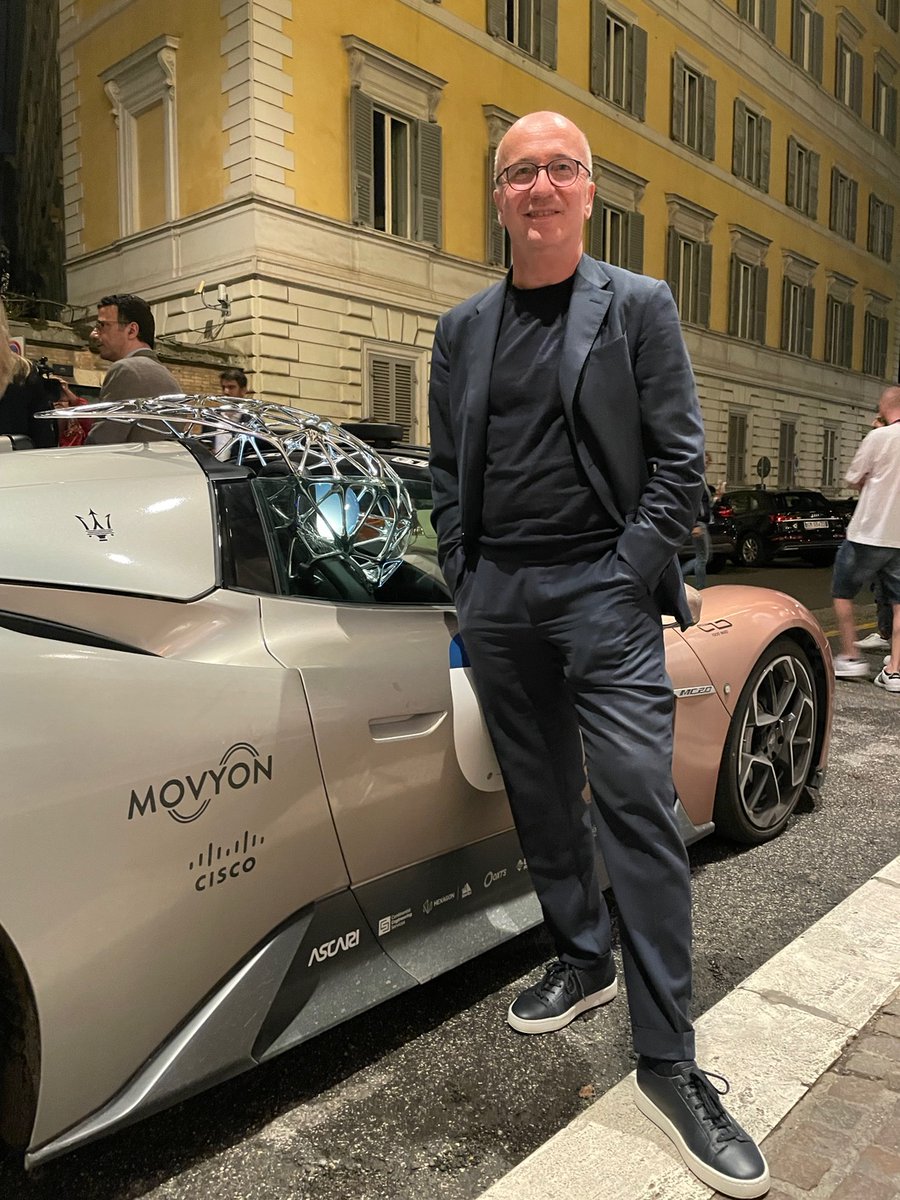 Yesterday in Rome with the beautiful Maserati MC20, equipped with @Cisco  #technology , for the 1000 miglia race. Another important step forward in testing #autonomousvehicles on public roads. @CiscoIoT