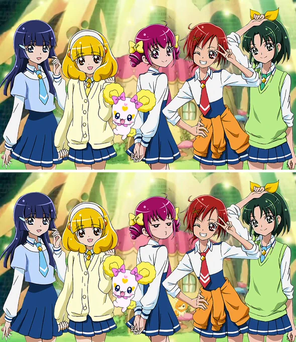 プリキュア間違い探し第57弾 上と下の絵で「7つ」違いがあります  ※第20弾リメイク
