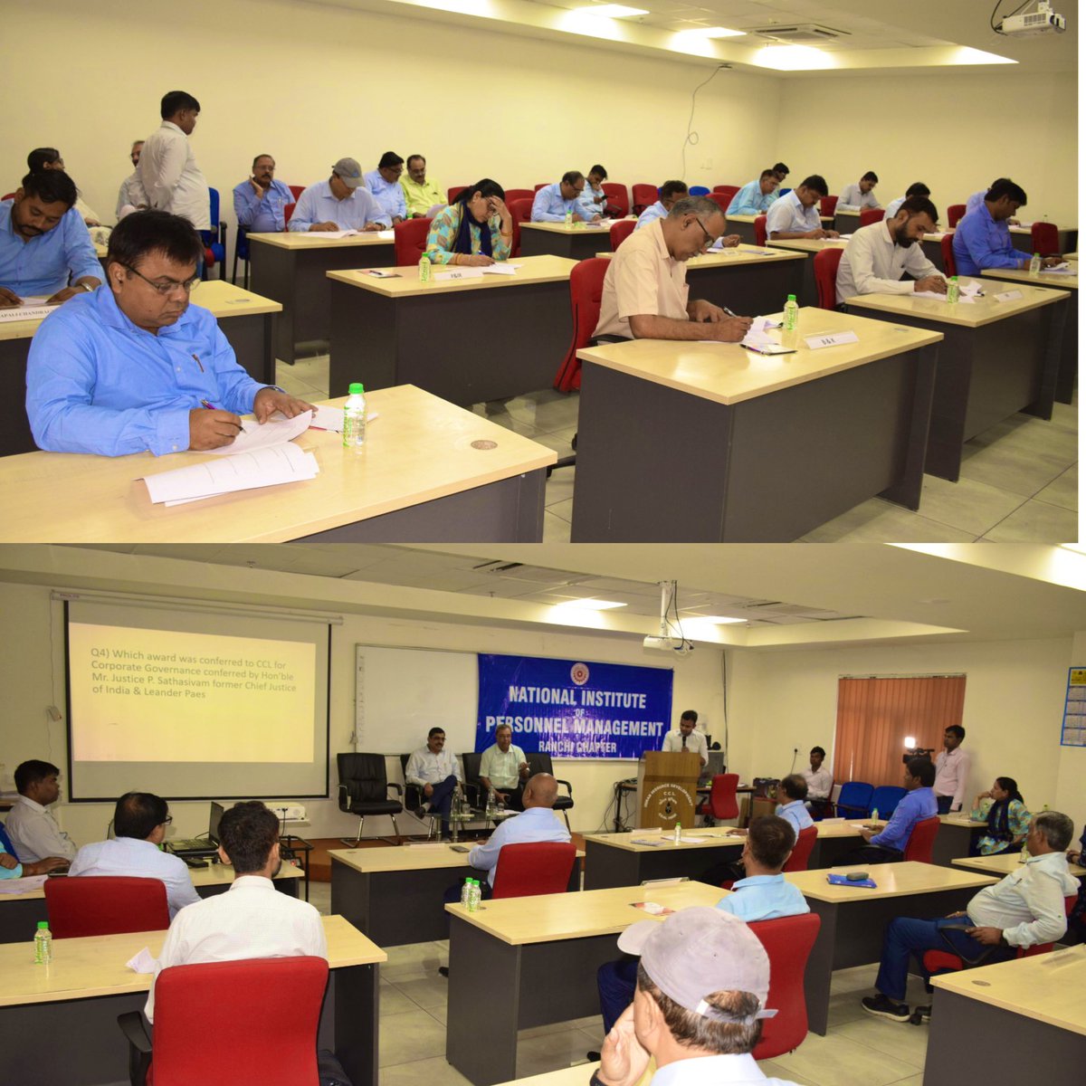 CCLRanchi's tweet photo. A quiz competition on the topic "HR &amp; Know Your Company" was held at CCL Hq, Ranchi. 
Participants from operational areas and CCL Hq competed in the same. Ms Kavita Gupta Ch Mgr (P) won the first prize.
Sri H.N.Mishra, Dir(Pers) felicitated the winners and congratulated them. https://t.co/K02klopPXO