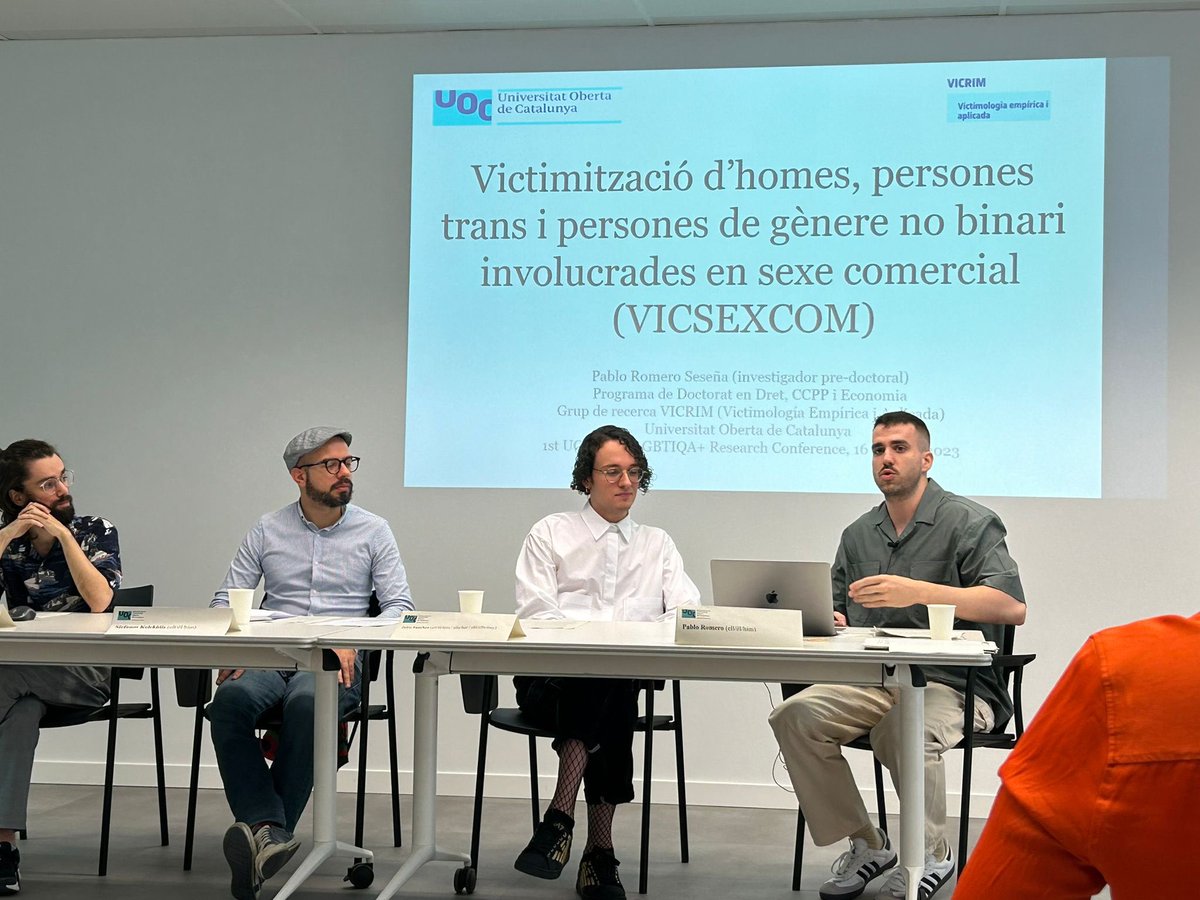 pabloromerosese's tweet photo. Molt content d’haver presentat la  recerca que fem a @VictUOC sobre victimització en col•lectius LGTBIQA+ i sexe comercial a la jornada d’avui!!! @UOCphd @UOCedcp @UOCigualtat https://t.co/aYlLs48i3d