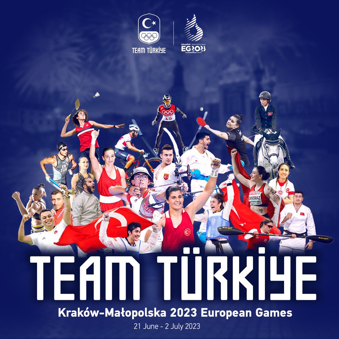 Team Türkiye will represent our country with 193 athletes participating in 20 sports at the 3rd European Games to be held in Kraków city and Małopolska regions of Poland between 21 June and 2 July 2023.

Best of luck to #TeamTürkiye!

👉 bit.ly/46b3vtV