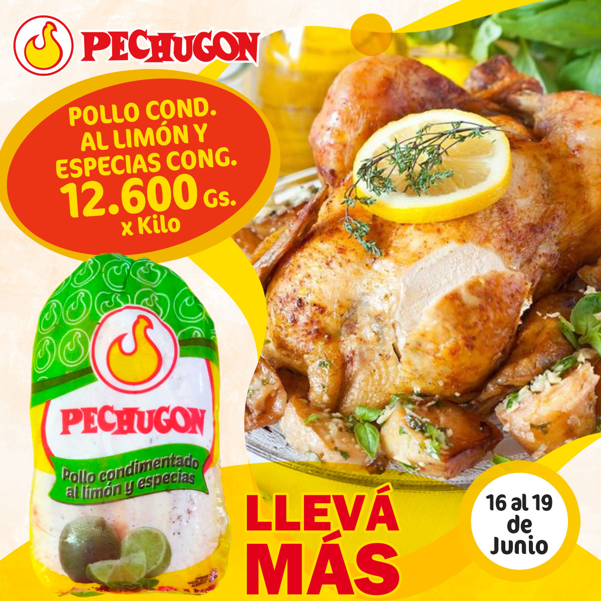 PechugonPy's tweet photo. También tenemos estas #ofertas que podes encontrar en los #supermercados y puntos de venta del país, hasta el lunes 19 de junio.
.
#Pechugon #PechugonPy #Pollo #Economico #Rendidor #DeliciosamenteNatural #ATodosLesGusta https://t.co/dw2dcUW2AQ