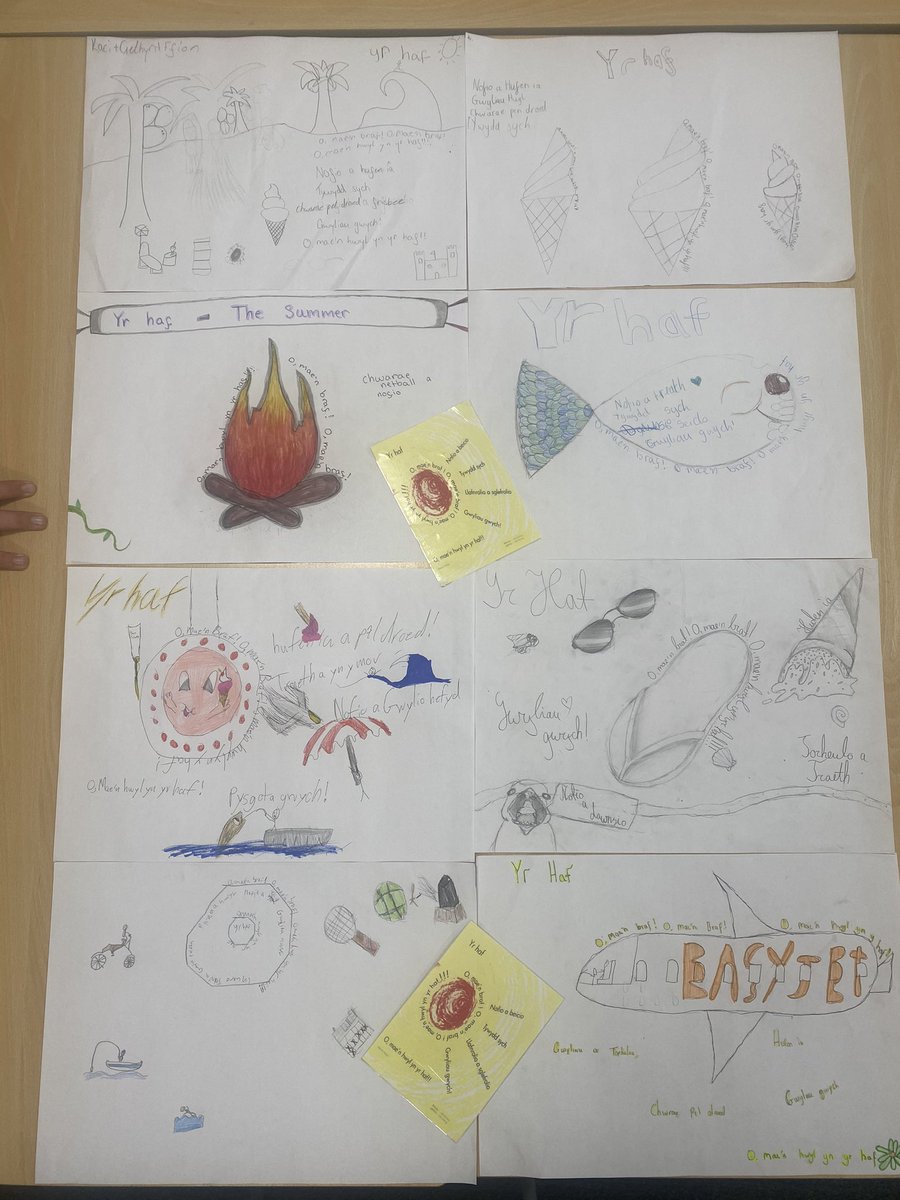 ☀️🍦🏖️YR HAF🏖️🍦❤️
Dechrau creadigol i’r Dydd! A creative start to the day! 7MI have read the poem YR HAF, and then designed their own poems to describe what they love about the summer. Gwych Blwyddyn 7 ⭐️🏴󠁧󠁢󠁷󠁬󠁳󠁿👏🏻