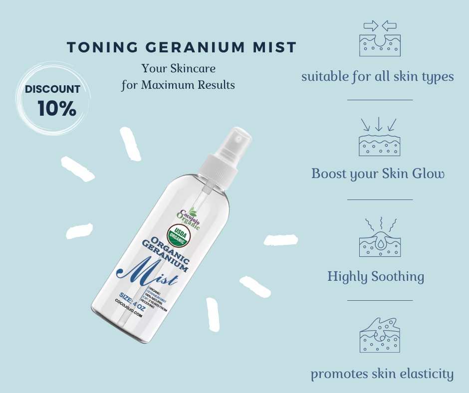 Organic toning geranium mist is the perfect solution for all skin types!
Get 10% off twice with the code: coco_10
only for two times
cocojojo.com/.../toning-ger…
#skin #skincare #mist #discount #toning #bodymist
